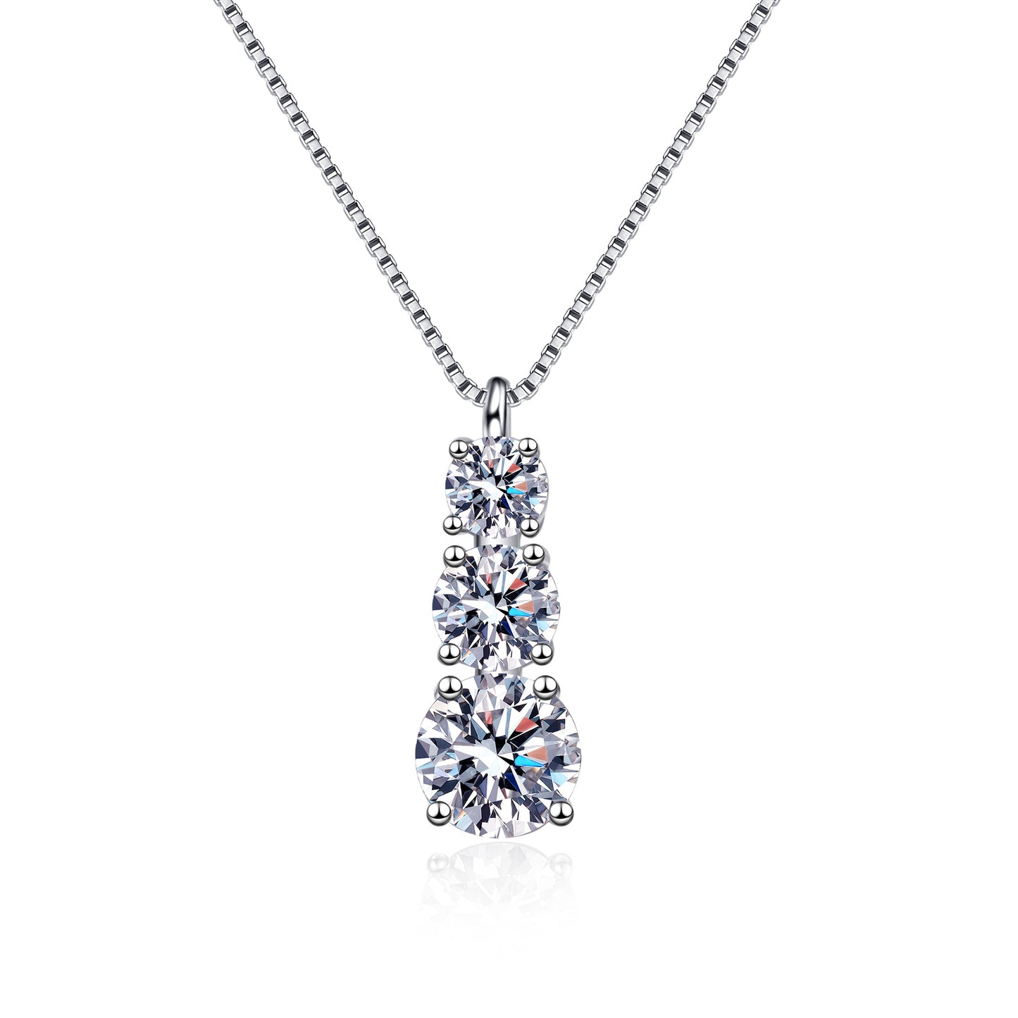 925 Sterling Silver Plated PT950 Gold Pendant Manufacturer In Stock Wholesale Moissanite Necklace Collarbone Chain