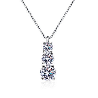 925 Sterling Silver Plated PT950 Gold Pendant Manufacturer In Stock Wholesale Moissanite Necklace Collarbone Chain