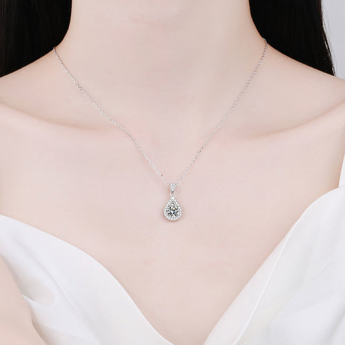 925 Sterling Silver Necklace for Women Moissanite Exquisite Collarbone Chain Plated with PT950 Gold Neck Chain Manufacturer In Stock Wholesale
