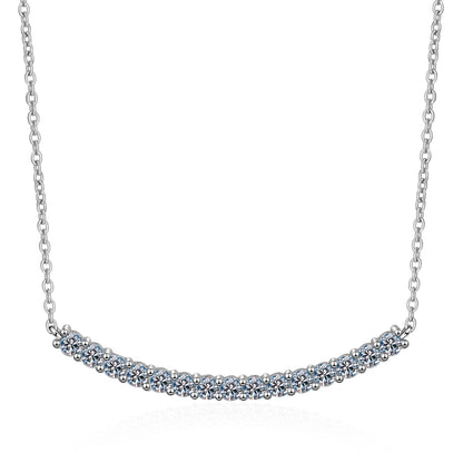 S925 Sterling Silver Necklace for Women 90 Points Moissanite Smiley Face Necklace Pendant Clavicle Chain Direct Supply from Manufacturer