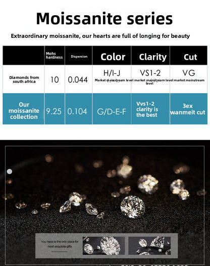 925 Sterling Silver Necklace for Women Moissanite Cross Pendant Necklace Plated with PT950 Gold Clavicle Chain Factory Wholesale