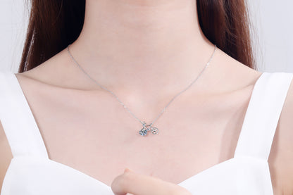 S925 Sterling Silver Moissanite Necklace for Women Simple Cute Bicycle Choker Direct from Manufacturer Internet Celebrity Style Wholesale