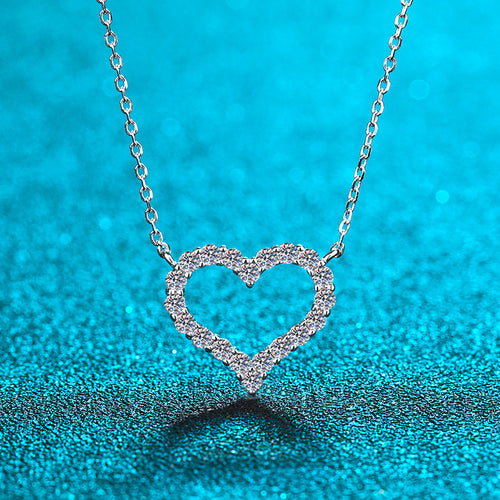 S925 Sterling Silver Plated PT950 Gold Heart Pendant Trendy Necklace Women's Pendant Accessories Wholesale Direct Supply from Manufacturer