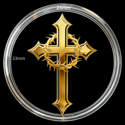 Gold phone sticker cross