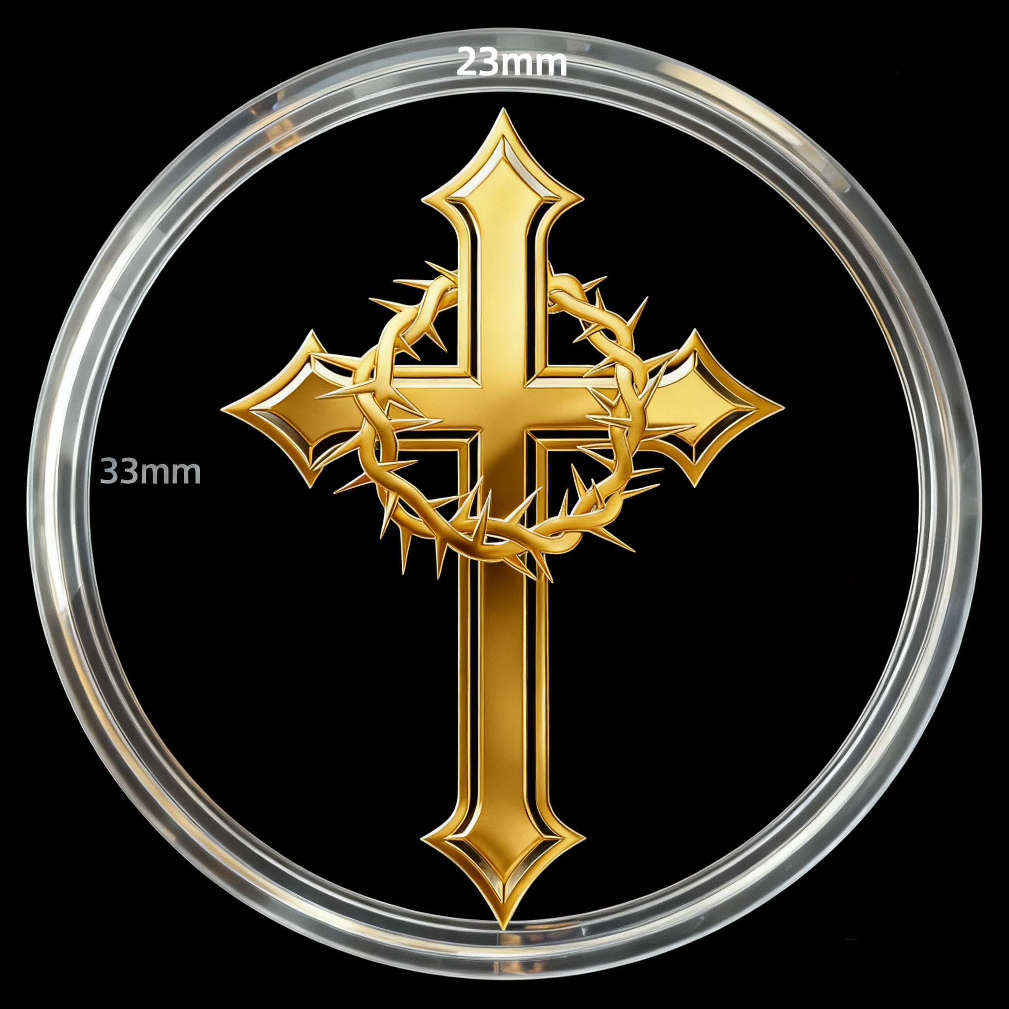 Gold phone sticker cross2